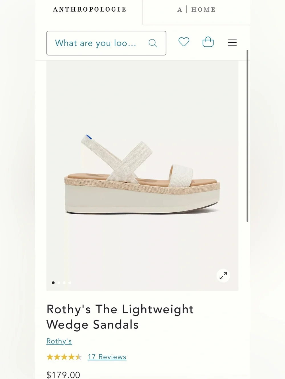 Rothy's Cream/Textile Platform Wedge Sandals - Picture 2 of 7
